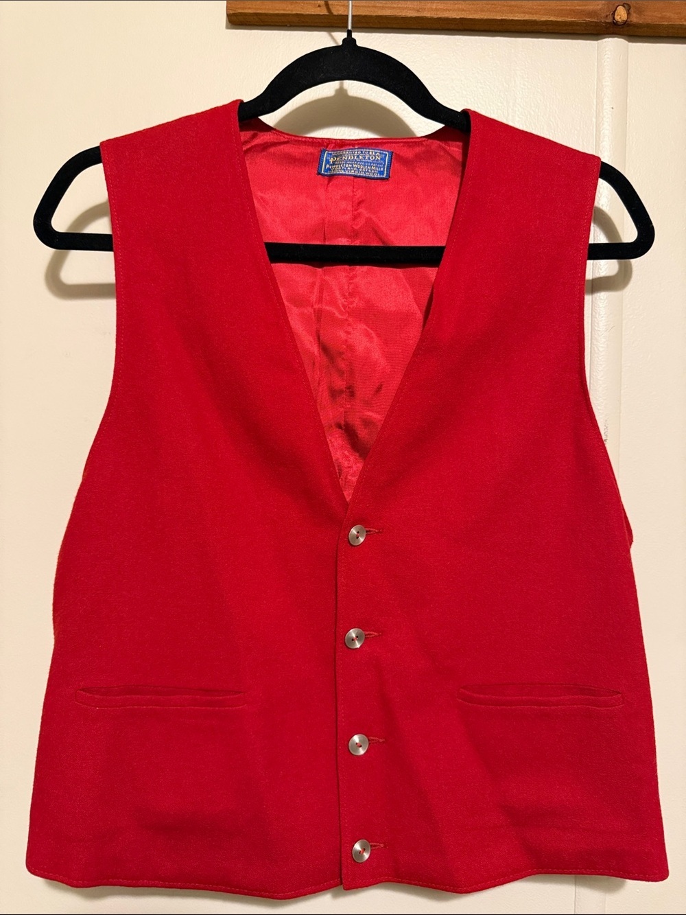 Pendleton vintage Red Wool Vest with Blue Label